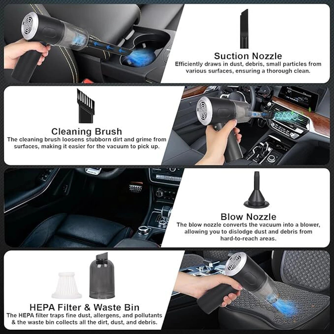 3-in-1 Wireless Handheld Vacuum Cleaner for Home, Car & Office