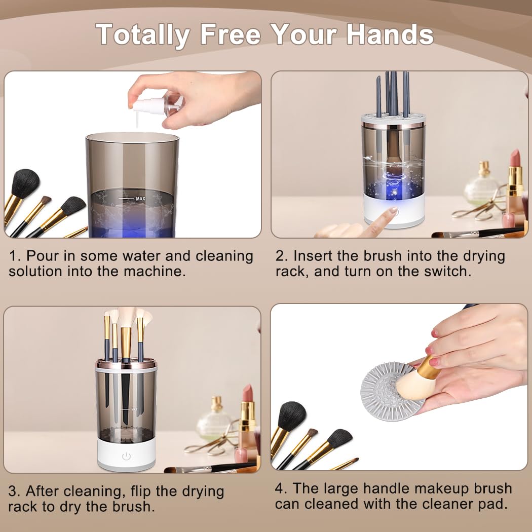 Electric Makeup Brush Cleaner & Dryer Machine (Automatic USB Makeup Brush Cleaner)