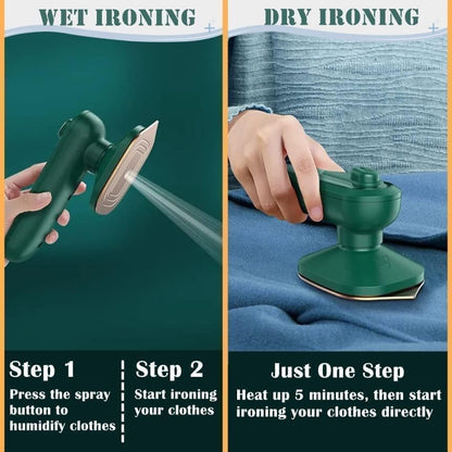 Mini Steam Iron for Clothes | Travel Foldable Fabric Wrinkle Remover
