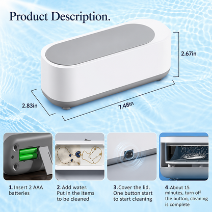 300ml Portable Ultrasonic Jewelry Cleaner Machine