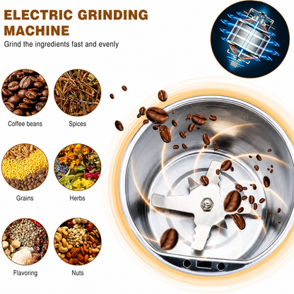 Stainless Steel Grinder for Coffee Beans, Masala, Herbs, Seeds & Nuts