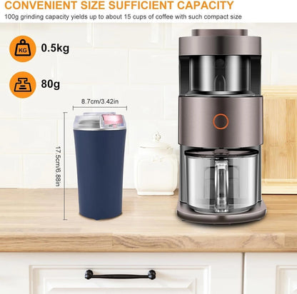 Stainless Steel Grinder for Coffee Beans, Masala, Herbs, Seeds & Nuts